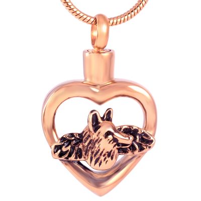 LiHiFG Never Fade 316l Stainless Steel Dog in My Heart Cremation Keepsake Necklace Memorial Urn Jewelry for Pet Ashes
