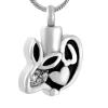 LiHiFG Stainless Steel Rabbit Cremation Jewelry Necklaces Hold Pet Ashes Keepsake Memorial Urn Pendant with Free Funnel view 1
