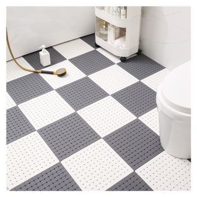 JSSSM Non-Slip Bath Mats DIY Size Interlocking Rubber Floor Tiles 30x30cm Square Splicable Shower Mat (Color : Grey+White, Size : 30x30x1cm-8pcs)