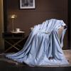 XQKXHZ Cooling Throw Blanket, 60"x 80" Soft Comfy Breathable Thin Quilt for Hot Sleepers, Lightweight Summer Blanket Twin Size, Sky Blue Double Satin Trim Blankets,180x220cm view 1