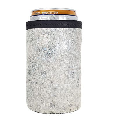 Cowhide Skinny Can, Acid Wash Cowhide, Slim Beer Holder, Drink Huggie, Leather Drink Wrap Huggie (Hologram)