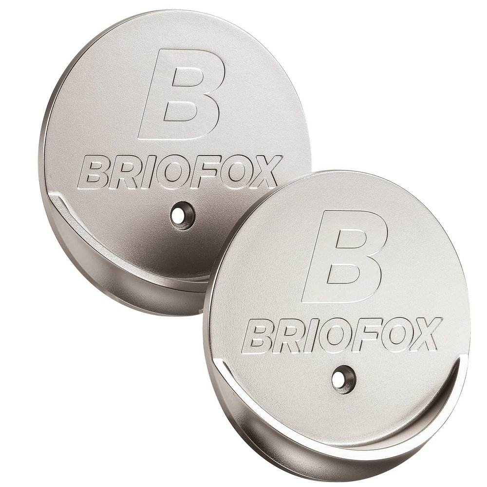 BRIOFOX Shower Curtain Rod Holder 3M Adhesive | Heat Resistant | Waterproof | Max Load 60 lbs Shower Rod Retainer for Wall, 2 Pack, Nickel (Rod Not Included)