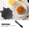Waffle Baking Pan, Aluminium Alloy Waffle Baking Mold Pan Non-Stick Heart Shape Waffle Cone Maker Kitchen Baking Tool view 2
