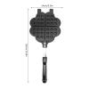 Waffle Baking Pan, Aluminium Alloy Waffle Baking Mold Pan Non-Stick Heart Shape Waffle Cone Maker Kitchen Baking Tool view 3