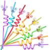 24 Glitter Mouse Ear Party Favors Reusable Drinking Straws 6 Designs Great for Theme Birthday Oh Twodles Theme Party Supplies with 2 Cleaning Brushes view 1