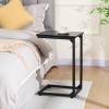 AMHANCIBLE C Shaped Side Table, End Tables Living Room Set of 2, Slide Under Couch Table for Sofa, TV Trays for Bedroom, Small Space, Black, HET02CBK view 2