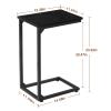 AMHANCIBLE C Shaped Side Table, End Tables Living Room Set of 2, Slide Under Couch Table for Sofa, TV Trays for Bedroom, Small Space, Black, HET02CBK view 3