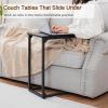AMHANCIBLE C Shaped Side Table, End Tables Living Room Set of 2, Slide Under Couch Table for Sofa, TV Trays for Bedroom, Small Space, Black, HET02CBK view 4