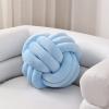 Sioloc Soft Knot Ball Pillows,Round Throw Pillow Cushion Home Decoration Plush Pillow,Throw Knotted Pillow Handmade Round Plush Pillow7.8inches,Light Blue view 1