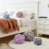 Sioloc Soft Knot Ball Pillows,Round Throw Pillow Cushion Home Decoration Plush Pillow,Throw Knotted Pillow Handmade Round Plush Pillow7.8inches,Light Blue view 4