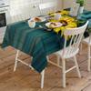 Rectangle Tablecloth Waterproof & Stainproof Tablecloths,Teal Sunflower Wipeable Table Cloth Wrinkle-Free for Round/Rectangle/Oval/Square/Dining/Party/Wedding,Retro Yellow Floral Turquoise Wood Grain view 4