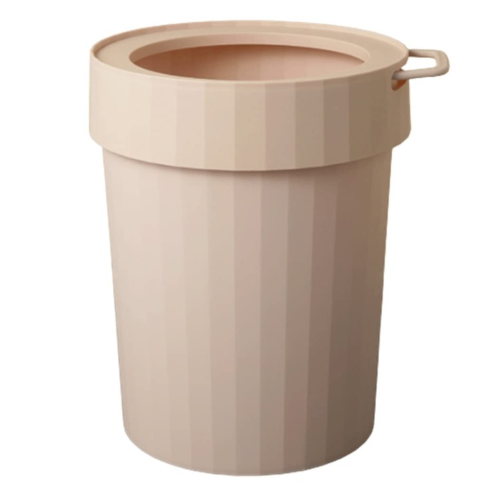 DFDFSFG Trash Can Trash Can with Pressure Top RingSmall Garbage Can Plastic Garbage Bin Wastebasket Rubbish Bin for Living RoomsBedrooms Wastebasket (Color : Pink)