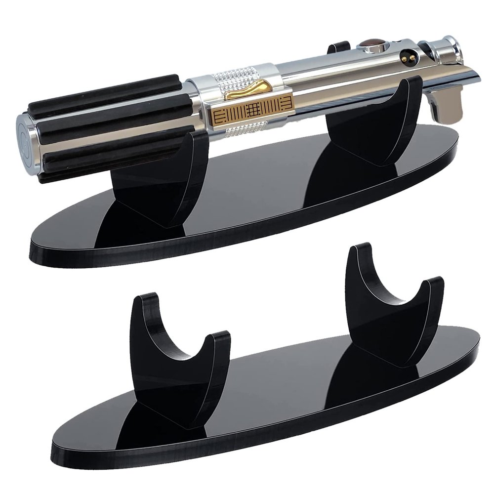 WANLIAN Lightsaber Display Stand Acrylic Light Saber Desktop Display Stand Lightsaber Holder Showcase Decoration (Oval Black 1pack)