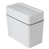 DFDFSFG Trash Can Slim Plastic Trash CanSmall Rectangular Garbage Can with LidPress Double Barrel Garbage Bin for BathroomBedroomKitchen Wastebasket (Color : White) view 1