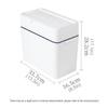 DFDFSFG Trash Can Slim Plastic Trash CanSmall Rectangular Garbage Can with LidPress Double Barrel Garbage Bin for BathroomBedroomKitchen Wastebasket (Color : White) view 2