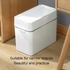 DFDFSFG Trash Can Slim Plastic Trash CanSmall Rectangular Garbage Can with LidPress Double Barrel Garbage Bin for BathroomBedroomKitchen Wastebasket (Color : White) view 3
