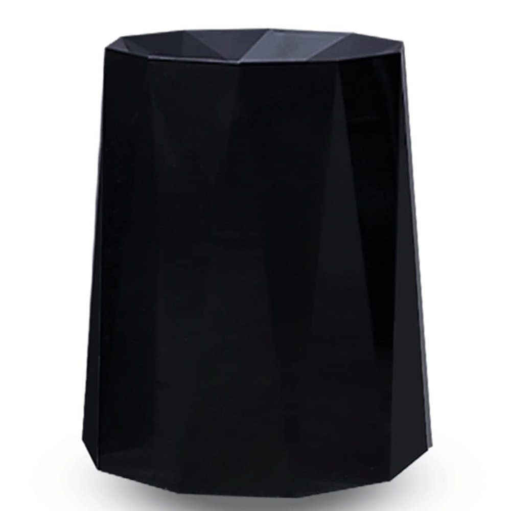DFDFSFG Trash Can Small Irregular Trash Can Without LidDouble Barrel Garbage BinPolygonal Plastic Garbage Can for BathroomKitchenOffice Wastebasket (Color : Black)