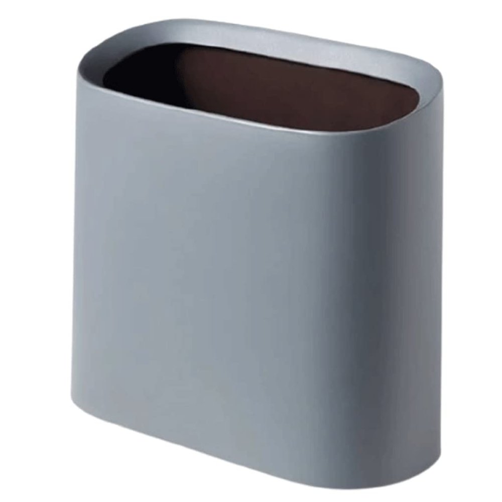 DFDFSFG Trash Can Slim Plastic Trash Can Without Lid,Double Barrel Garbage Can,Small Rectangular Garbage Bin for Bathroom,Kitchen,Office,Dorm Wastebasket (Color : Blue)