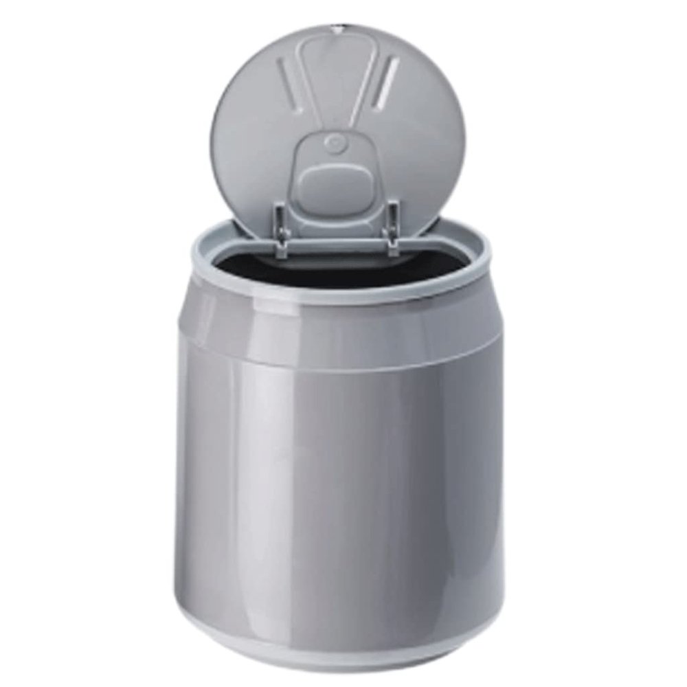 DFDFSFG Trash Can Plastic Trash Can with Lid,Push Button Garbage Can Silent and Gentle Open,Close, Creative Coke Garbage Bin for Kitchen,Office Wastebasket (Color : Medium-Gray)