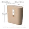 DFDFSFG Trash Can Slim Plastic Trash Can with LidSimple Garbage CanSmall Rectangular Press Garbage Container Bin for BathroomBedroomKitchen Wastebasket (Color : White) view 2