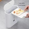 DFDFSFG Trash Can Slim Plastic Trash Can with LidSimple Garbage CanSmall Rectangular Press Garbage Container Bin for BathroomBedroomKitchen Wastebasket (Color : White) view 4