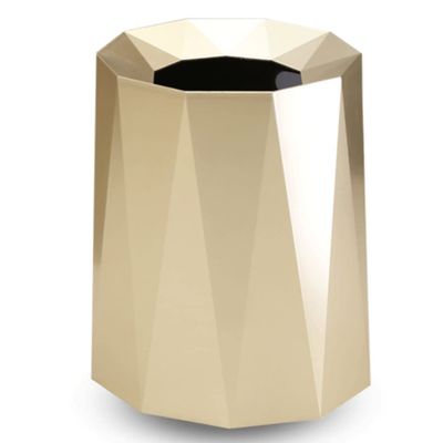 DFDFSFG Trash Can Small Irregular Trash Can Without LidDouble Barrel Garbage BinPolygonal Plastic Garbage Can for BathroomKitchenOffice Wastebasket (Color : Gold)