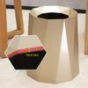 DFDFSFG Trash Can Small Irregular Trash Can Without LidDouble Barrel Garbage BinPolygonal Plastic Garbage Can for BathroomKitchenOffice Wastebasket (Color : Gold) view 4