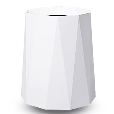 DFDFSFG Trash Can Small Irregular Trash Can Without LidDouble Barrel Garbage BinPolygonal Plastic Garbage Can for BathroomKitchenOffice Wastebasket (Color : White)