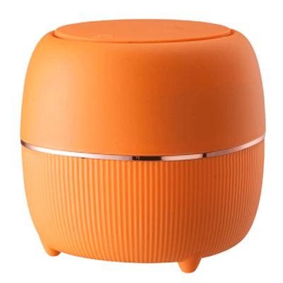 DFDFSFG Trash Can Plastic Mini Trash Can,Garbage can Dispenser for Bathroom Vanity, Desktop, Makeup Sponges, Tissues,Garbage bin with lid Wastebasket (Color : Orange)