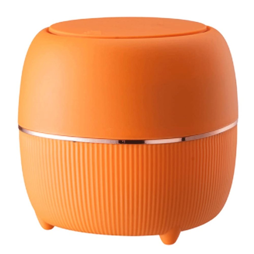 DFDFSFG Trash Can Plastic Mini Trash Can,Garbage can Dispenser for Bathroom Vanity, Desktop, Makeup Sponges, Tissues,Garbage bin with lid Wastebasket (Color : Orange)
