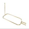 Utopia Alley Rustproof Wall Mounted Aluminum Hoop Shower Rod With Ceiling Support for Clawfoot Tub, 45.7 Inch Size by 22 Inch, Gold + White Shower Curtain 180x70inch view 2