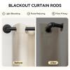 1 Inch Heavy Duty Blackout Curtain Rods for Windows, Industrial Pipe Wrap Around Room Divider Decorative Curtain Rods Wall Mount & Ceiling Mount, Black, 168-240 Inch view 3