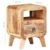 YITHOPI Accent Cabinet, Wooden Side Storage Organizer Unit, Bedside Storage Cabinet 11.8"x11.8"x16.1" Rough Mango Wood with Drawer and Shelf, for Living Room, Bedroom view 2