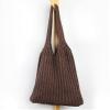 ENBEI Handmade Crochet Shoulder Bag for Women, Foldable and Lightweight Polyester Tote, Stylish & Practical Travel Purse (brown) view 2