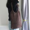 ENBEI Handmade Crochet Shoulder Bag for Women, Foldable and Lightweight Polyester Tote, Stylish & Practical Travel Purse (brown) view 3
