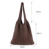 ENBEI Handmade Crochet Shoulder Bag for Women, Foldable and Lightweight Polyester Tote, Stylish & Practical Travel Purse (brown) view 4