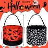 2 Pieces Trick or Treat Bags Halloween Candy Buckets Fabric Candy Tote Bags for Halloween Supplies, 2 Styles (Skull and Bat) view 2
