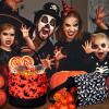 2 Pieces Trick or Treat Bags Halloween Candy Buckets Fabric Candy Tote Bags for Halloween Supplies, 2 Styles (Skull and Bat) view 3