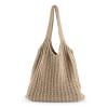 ENBEI Handmade Crochet Shoulder Bag for Women, Foldable and Lightweight Polyester Tote, Stylish & Practical Travel Purse (Khaki) view 1