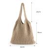 ENBEI Handmade Crochet Shoulder Bag for Women, Foldable and Lightweight Polyester Tote, Stylish & Practical Travel Purse (Khaki) view 4