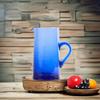 Moroccan Glass Cone Jug by Verve CULTURE | Handblown Water Pitcher, Blue| 36 Fl. Oz. view 2