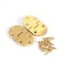 2Pcs Brass Butler Tray Hinge Round Edge Folding Flip Top Hinge 2-1/2"x1-1/2" With Screws Folding Flap For Many Kinds of Folding Table,Round Edge Hinge, Round Edge Hinge, 2Pcs Brass Butler Tray H view 1