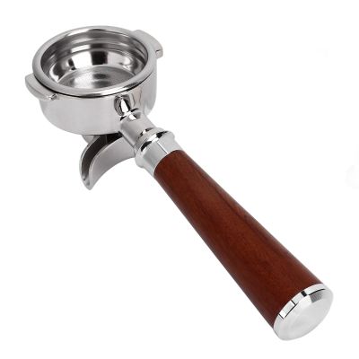 58mm Stainless Steel Espresso Portafilter - Rosewood Handle, Double Spout, Coffee Shop & Home