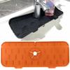 Silicone Faucet Handle Drip Catcher Tray Drip Protector Splash Countertop Silicone Faucet Mat Faucet Splash Catcher Washable Countertop Drying Faucet Mat and Protectors (Color : Orange) view 1