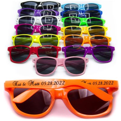 JSJM Personalized Sunglasses Wedding In Bulk Destination Wedding Favors For Guest Bridal Bridesmaid Party Gifts Set,Custom Bachelor Party Logo SunglassesWomens Men Sunglasses (Orange 170PC)