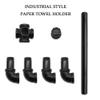 Industrial Vertical Tube Paper Towel Holder, Kitchen Paper Towel Holder Countertop for Kitchen and Bathroom, Easy to Tear Roll,Black view 4