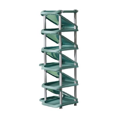 WMYDNX Durable Shoe Rack Umbrella Stand Vertical Eleven Tier Front and Back Stacking ABS Green Shoe Shelf Home Dormitory Entryway Multi-Function (Color : Green)