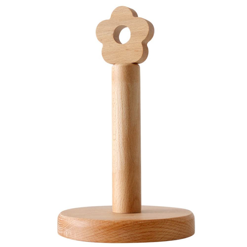 1Pc Creative Solid Wood Kitchen Roll Paper Holder Vertical Bathroom Living Room Napkin Stand Tissue Storage Rack,21cm