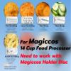 Magiccos Stainless-Steel 14-Cup Food Processors FP408 Accessories - 5 Cutting Blades Kit view 2