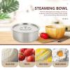 Cabilock Stainless Steel Baby Food Bowl with Lid 4.72 Inch Portable Steamed Egg Soup Container Supplementary Feeding Bowl for Home Cooking Picnic and Camping view 2